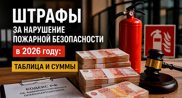 Штрафы за нарушение пожарной безопасности в 2026